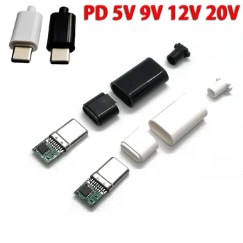 100 компл. Плата-приманка PD/QC Быстрая зарядка 5V9V 12V 15V 20V модуль PD 2 3,0 DC триггерный кабель USB Type-C штекер QC4 разъем для зарядки