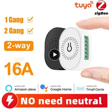 16a Выключатель Tuya Smart 2-полосный переключатель управления, умный срок службы, Переключатели нейтрального провода Не работают С Alexa и Google Home