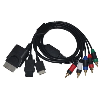 50 шт. Высококачественный Компонентный кабель 4 In1 Для PS2/PS3/XBOX 360/Wii 5RCA Компонентный Аудио-Видео AV Линейный Шнур, Кабель, Игровые Аксессуары