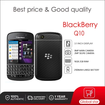 Blackberry Q10 (-2) Восстановленный Оригинальный разблокированный мобильный телефон 2 ГБ + 16 ГБ 8-мегапиксельная камера Бесплатная доставка