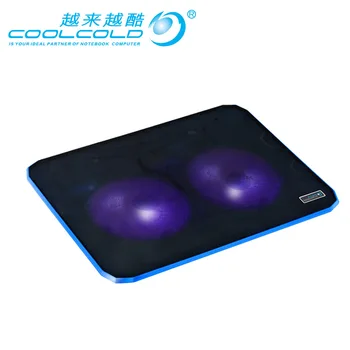 CoolCold 14/15/16-дюймовый кулер для ноутбука Охлаждающая подставка Два вентилятора, Излучающие подставку для охлаждения ноутбука 360x270x21 мм