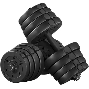 Easyfashion 30 кг / 66 фунтов Регулируемый набор гантелей для домашних тренировок, черный