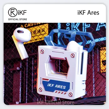 iKF Ares Bluetooth5.3 Металлические наушники-вкладыши, Беспроводные Игровые наушники со сверхнизкой задержкой, Крутые наушники Mecha TWS для Android/iOS