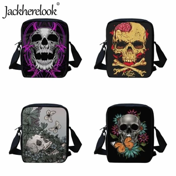 Jackherelook, сумка-мессенджер с рисунком Ужасного Черепа, Детские дорожные сумки для подростков, Повседневная сумка для девочек, сумка для ланча для мальчиков