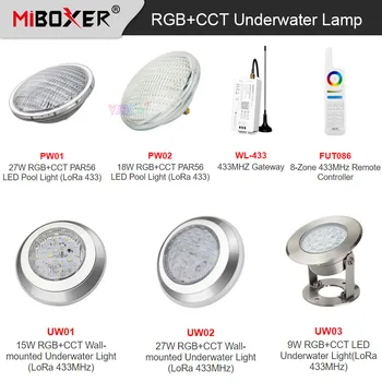 MiBoxer RGBCCT 9 Вт/15 Вт/18 Вт Настенный Подводный светильник IP68 подводный 27 Вт PAR56 светодиодный светильник для бассейна AC12V/DC12-24V; Шлюз 433 МГц