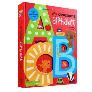 My Awesome Alphabet Book Азбука оригинальная английская настольная книга для маленьких детей, обучающая книга слов в форме букв, 56 страниц