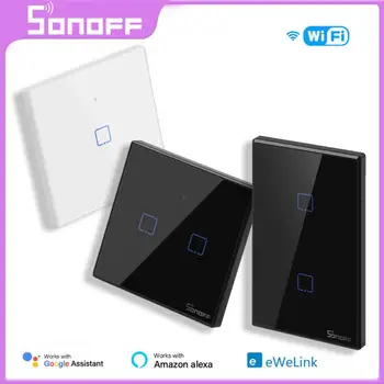 SONOFF TX Wifi Умный Настенный Выключатель T0 T1 T2 T3 EU US UK 1/2/3Gang Сенсорный Выключатель Света Для eWeLink APP RF433 Alexa Google Home