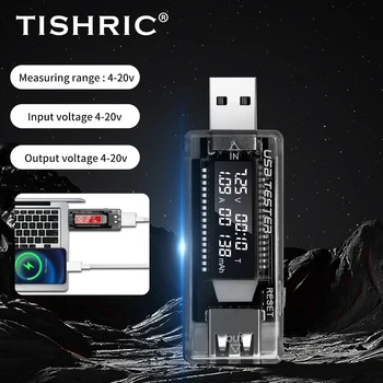 TISHRIC USB Детектор Тока Напряжения Зарядки, Тестер, Вольтметр, Амперметр, зарядное устройство, Зарядка мобильного устройства