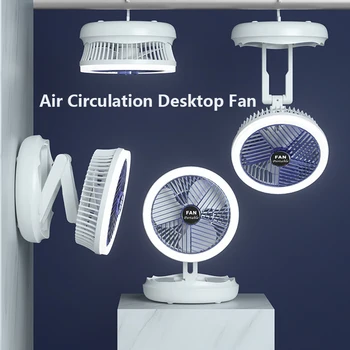 USB-зарядка, складной настольный вентилятор, Настенный подвесной потолочный вентилятор со светодиодной подсветкой, 4 скорости, регулируемые для домашнего вентилятора-охладителя воздуха
