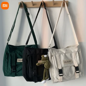 Xiaomi Новая Японская Простая сумка-мессенджер, Корейская сумка, Студенческая Нейлоновая Водонепроницаемая холщовая сумка, сумки через плечо для женщин, ранцы