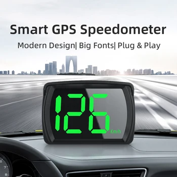 Y03 GPS HUD Цифровой Спидометр Автомобильный Головной ЖК-Дисплей KMH Счетчик Напоминаний Электронные Аксессуары Большой Шрифт Скорость для Всех Автомобилей