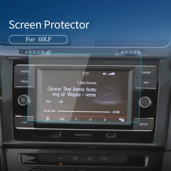 Автомобильные наклейки, защитная пленка для экрана VW GOLF 2023, Защитная пленка из закаленного стекла