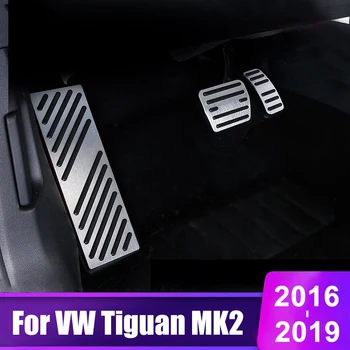 Алюминиевая Автомобильная Педаль Акселератора и тормоза, подставка для ног, Крышка Педали для Volkswagen VW Tiguan 2 MK2 2016 2017 2018 2019 2020 Аксессуары