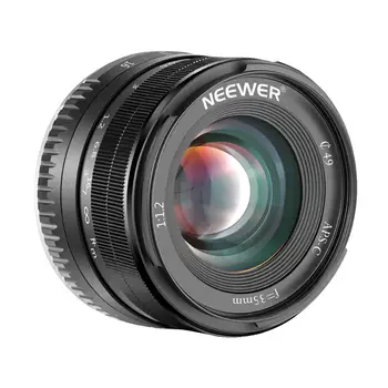Алюминиевый объектив Neewer 35mm F1.2 с большой Диафрагмой Prime APS-C для Беззеркальных камер Fuji X Mount X-A1 X-A10 X-A2 X-A3 X-AT X-M1