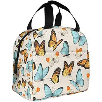 Бабочка, маленькая сумка для ланча, Летающие бабочки, крыло тропического экзотического животного, сумка для ланча для женщин, мужчин, сумка для пикника для детей