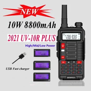 Бесплатная доставка Baofeng Uv-10R Plus 10 Вт Двухсторонний Радиопередатчик Cb Радио Автомобильное Коммуникационное Оборудование дальнего действия Walkie Talkie