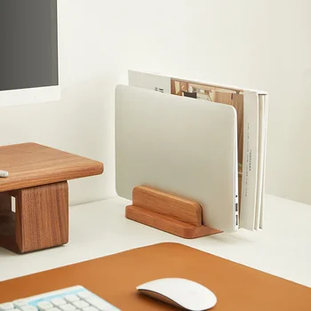 Вертикальный держатель для ноутбука из орехового дерева, Вертикальная подставка для ноутбука, подставка для планшета для Macbook Air Pro, слот для карт памяти для ПК, держатель из вишневого дерева