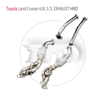 Выпускная система HMD Высокопроизводительный водосточный коллектор для Toyota Land Cruiser 4.0L 5.7L Автомобильные аксессуары с трубой Cat