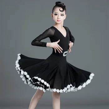 Детское платье для танцев, Кружевное платье с цветочным узором 
