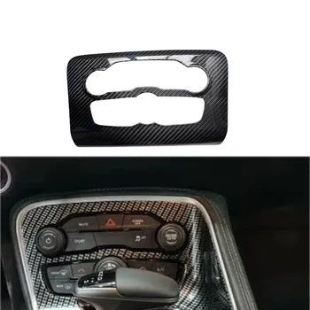 Для Dodge Charger 2015-2021 Настоящее сухое углеродное волокно CD Панель управления Кнопка Рамка крышка Внутренняя накладка Автомобильные аксессуары