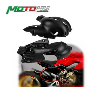 Для Ducati Panigale V4 V4S 2018 2019 Крышка выхлопной трубы из 100% Углеродного волокна, тепловой щит, защита капота, Модифицированные детали мотоцикла