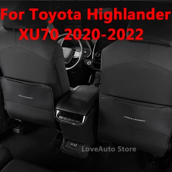 Для Toyota Highlander XU70 2020 2021 2022 Автомобильная противоударная накладка На заднее сиденье, Чехол для спинки сиденья, Защитный коврик для стойки B