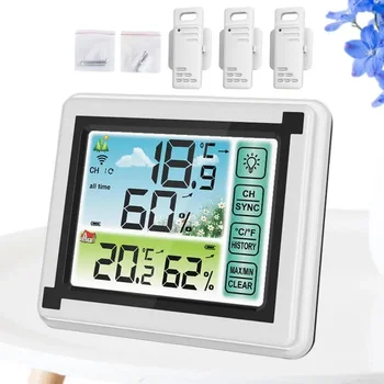 Для комнатной температуры Цифровой датчик температуры наружного воздуха Беспроводной датчик влажности наружного воздуха с ЖК-экраном с подсветкой