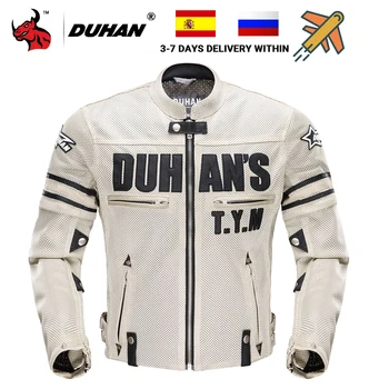 ДУХАН, летняя мотоциклетная куртка, мужская дышащая мото-куртка Chaqueta, сетчатая куртка для верховой езды, Мотоциклетная куртка со съемным протектором