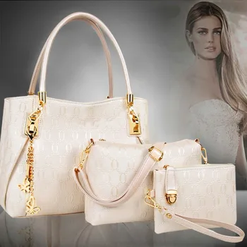 Женская сумка, комплект из 3 предметов, Женская сумка через плечо, модный кошелек, винтажная кожаная сумка, сумка большой емкости, наклонная сумка через плечо