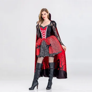 Костюм вампира на Хэллоуин для взрослых женщин, необычное праздничное платье, карнавальная форма для косплея ведьмы
