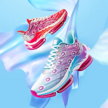 Кроссовки для фитнеса ONEMIX, Характерные Красочные Спортивные Дышащие кроссовки для спортзала, Массивная обувь, Кроссовки для ходьбы на подушках для женщин