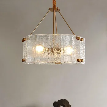 Легкая роскошная люстра в стиле постмодерн, люстра для гостиной, столовой, спальни, минималистичная стеклянная лампа с рябью на воде