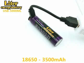 Литровая энергетическая батарея USB провод + USB 18650 3500 мАч 3,7 В литий-ионная батарея USB 5000 мл литий-ионная аккумуляторная батарея Для ноутбуков