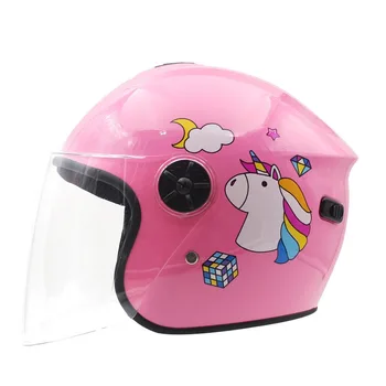 Модный Детский шлем, Мотоциклетный шлем, Аварийный шлем для скутера, для мальчиков и девочек, Прекрасный зимний шлем, Солнцезащитный козырек, Защита от солнца