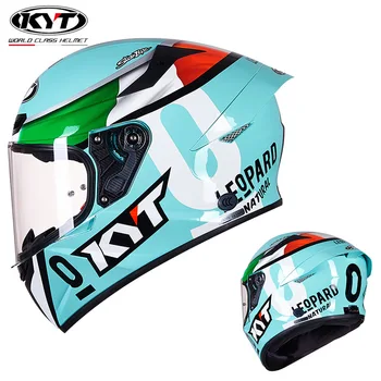 Мотоциклетный шлем KYT с защитой от запотевания, с двойным защитным покрытием, уличный спортивный мотоциклетный шлем 4 сезона, мотоциклетный шлем
