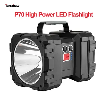Мощный светодиодный фонарик P70 Ручной прожектор Прожектор для кемпинга Похода рыбалки 100000LM Перезаряжаемый прожектор Вспышка