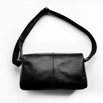 Мужская сумка через плечо из натуральной кожи, мягкая маленькая сумка из воловьей кожи, простая мужская сумка-подушка