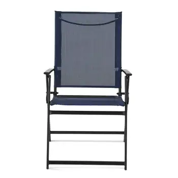 Набор из 2 складных стульев для патио, темно-синий