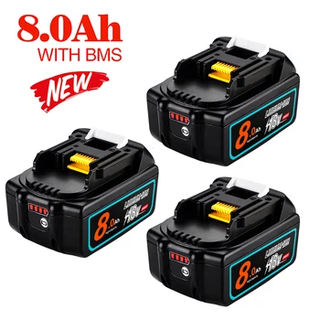 Новейший аккумулятор BL1860 18V 8000mAh и зарядное устройство Для Makita 18V Battery Перезаряжаемая Замена BL1840 BL1850 BL1860 BL1860B Инструменты