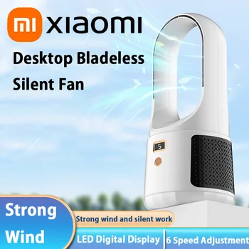 Новый Xiaomi USB Электрический Настольный Вентилятор Без Лопастей, Перезаряжаемая Бытовая Техника, Беспроводной Охлаждающий Вентилятор с 6 Передачами, Вентилятор-Охладитель Воздуха