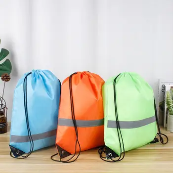 Новый легкий рюкзак со светоотражающей полосой на шнурке и рюшами для спортивных путешествий, верховой езды на открытом воздухе, большая вместительная сумка через плечо