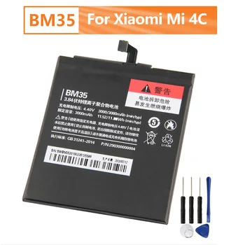 Новый сменный аккумулятор телефона BM35 для Xiaomi Mi 4C Mi 4C BM35 Аккумуляторная батарея 3080 мАч