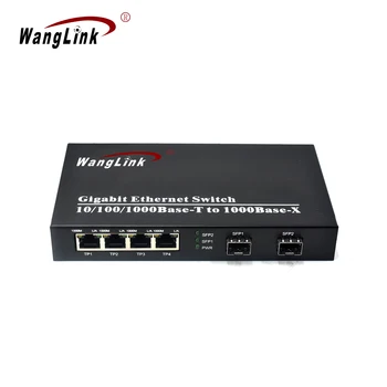 Оптоволоконный коммутатор Wanglink POE 1.25G 2SFP Fiber + 4 порта 10/100/1000 Мбит/с IEEE 802.3 af/at по Ethernet IP-камера