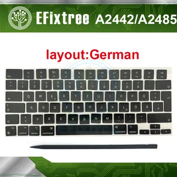 Оригинальный Набор колпачков для ноутбука 2021 A2442 A2485 на немецком языке DE Для Macbook Pro M1 Pro/Max Retina 14 16 дюймов 2021 Колпачки для клавиш клавиатуры