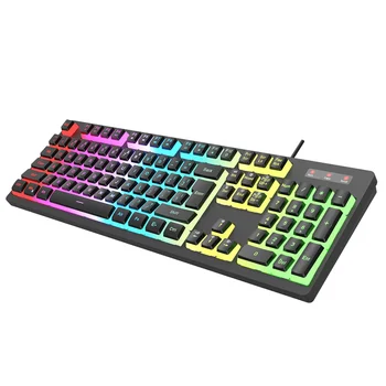 Полноразмерная офисная игровая клавиатура RGB и мышь 104 клавиши для компьютера, ПК, ноутбука, Черный, Белый, высококачественный механический