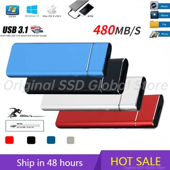Портативный SSD-накопитель 256 ТБ Type-C USB3.1 2 ТБ Внешний мобильный твердотельный накопитель 8 ТБ Высокоскоростной Жесткий диск 4 ТБ Для ноутбуков Mass PS4 PS5
