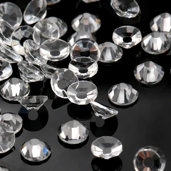 Прозрачные стразы QIAO SS10-SS30, Прозрачные блестящие кристаллы с плоской задней поверхностью, драгоценные камни, Стразы без исправлений, украшения для одежды