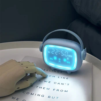 Производители Мультяшный будильник с подсветкой, новейший настольный цифровой детский звуковой контроль, USB-будильник