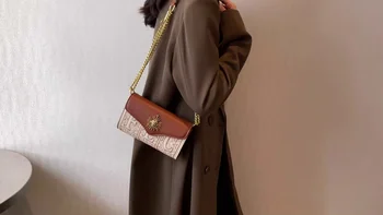 Роскошная дизайнерская сумка Bolsa Feminina, новая модная женская сумка, маленькая квадратная сумочка на цепочке, повседневная сумка через плечо из искусственной кожи