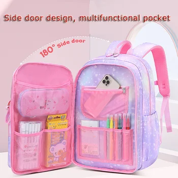 Рюкзак для начальной школы, Милые Красочные Сумки для Девочек, Школьные сумки Принцессы, Водонепроницаемые Детские Школьные сумки Серии Rainbow mochila
